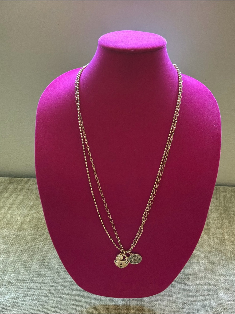 Nordstrom Rack Keepsake Charm Gold Double-Layer Pendant Necklace | NWT